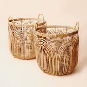 Antibes Hand Woven Round Shape Laundry Basket Set of 2: image 1