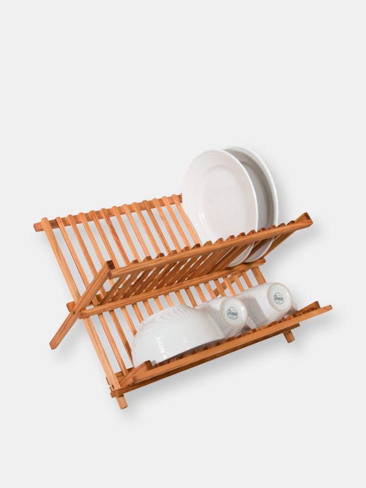 Rustic Collection Pine Folding Dish Rack: additional image