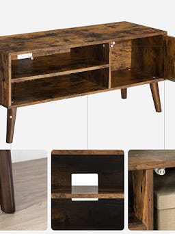 Vasagle Retro Tv Stand, Tv Console, Mid-century Modern Entertainment Center for Flat Screen Tv Cable...