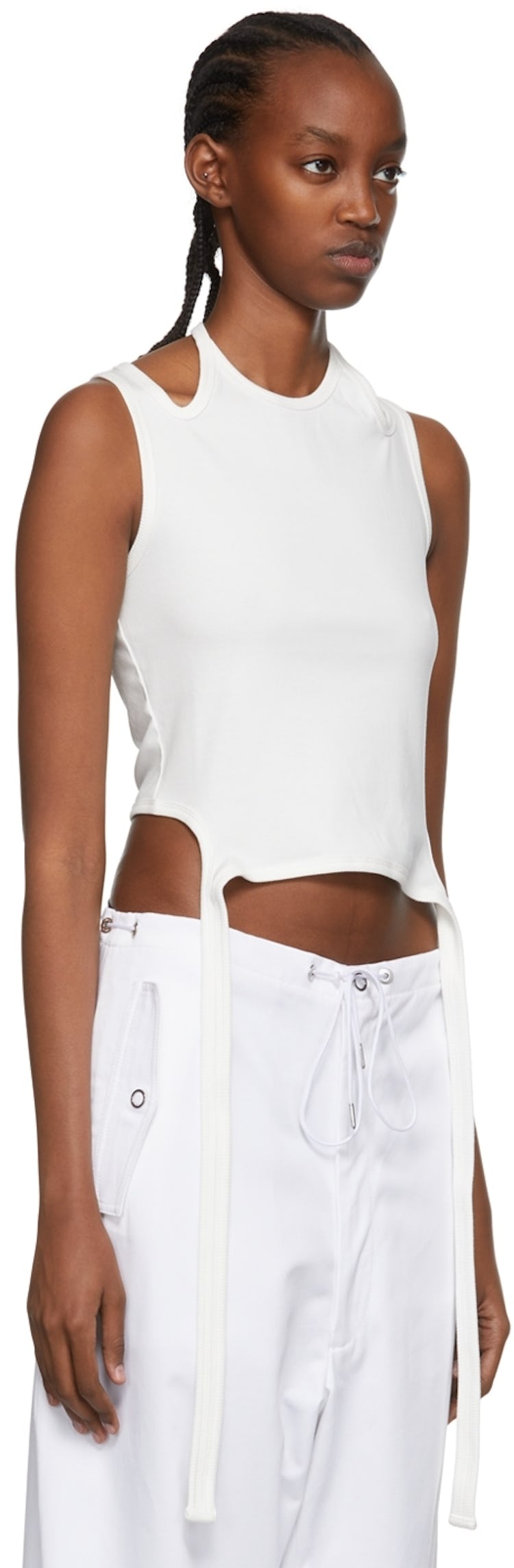 White Cotton Tank Top: additional image