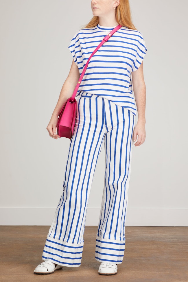 Boxy Tee in Blue Stripe: additional image