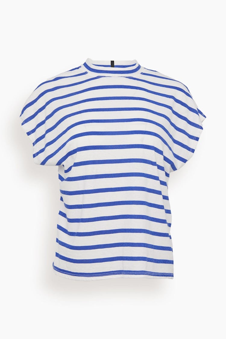 Boxy Tee in Blue Stripe: image 1
