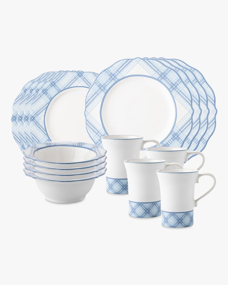 Chambray Tartan 16-Piece Dining Set: image 1