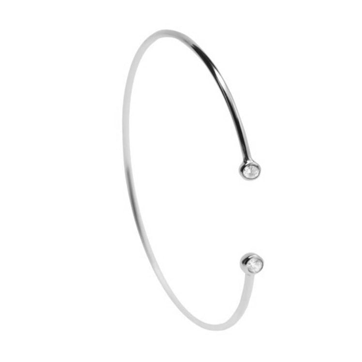 CZ Lucky Silver Bangle: image 1