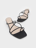 Strappy Toe Ring Sandals - Black: additional image