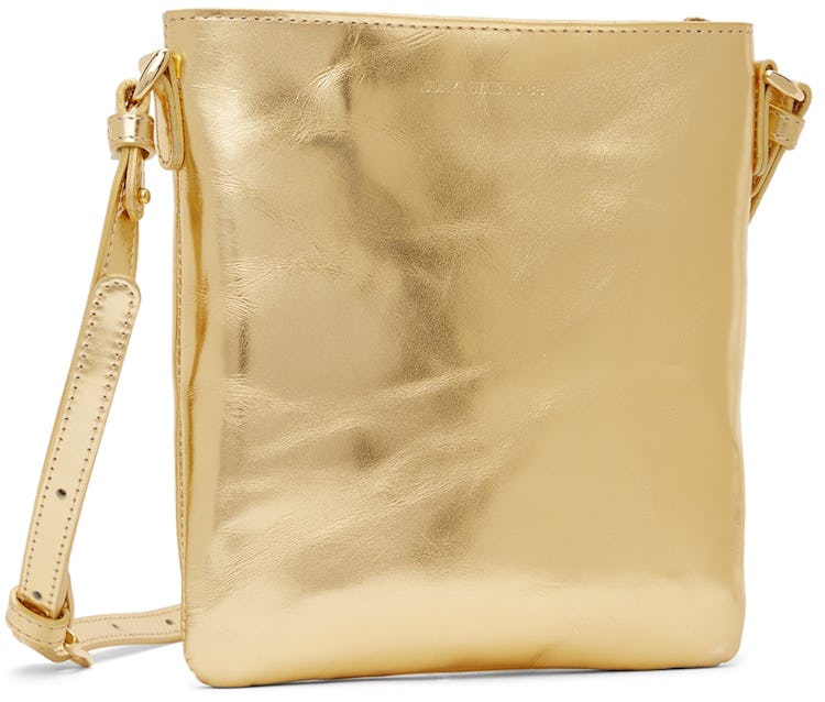 Gold Leather Shoulder Bag: additional image