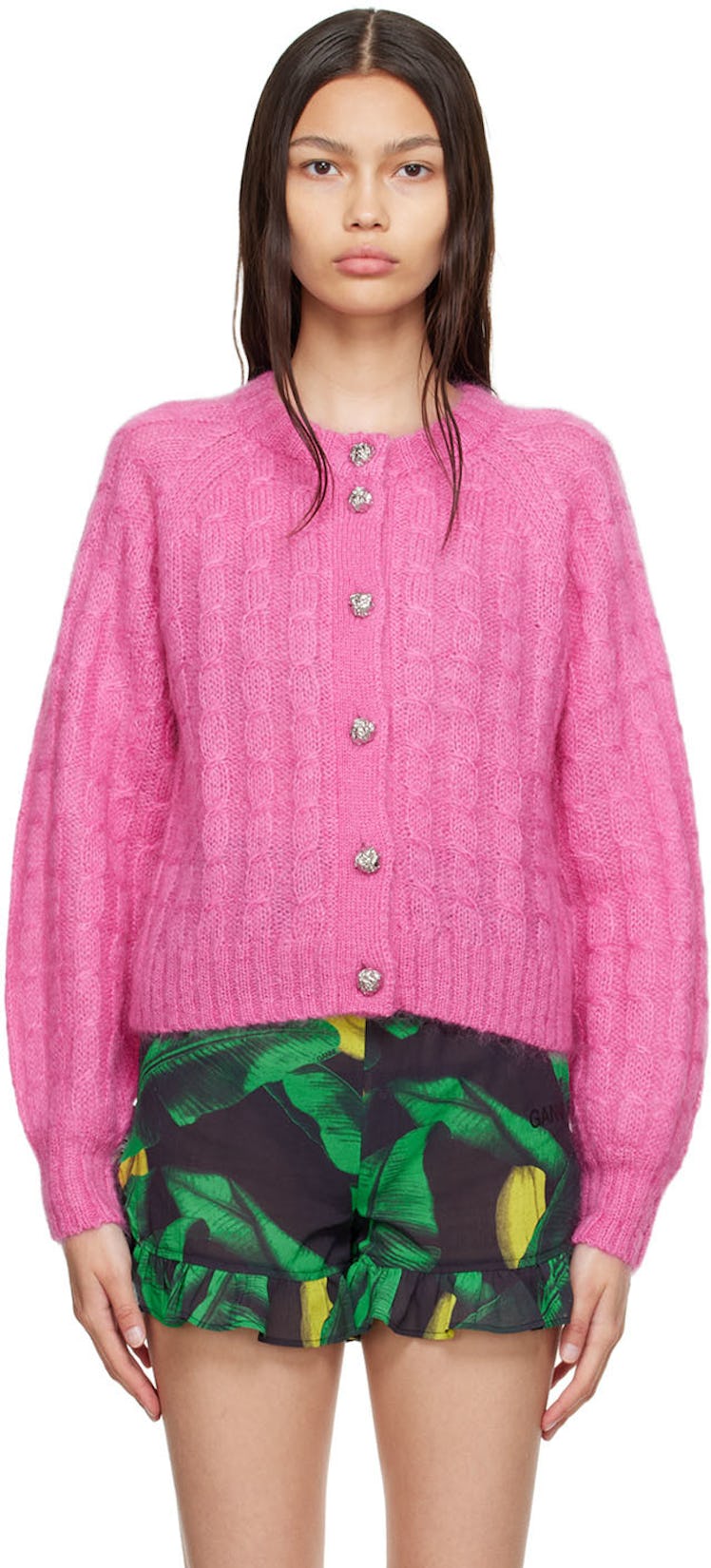 Pink Mohair Cardigan: image 1