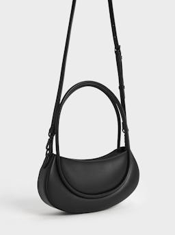 Graphic Top Handle Shoulder Bag - Black: additional image
