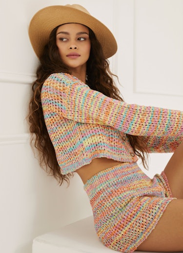 Cropped Multicolored Cardigan: additional image