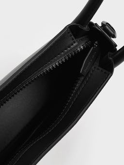 Graphic Top Handle Shoulder Bag - Black: additional image