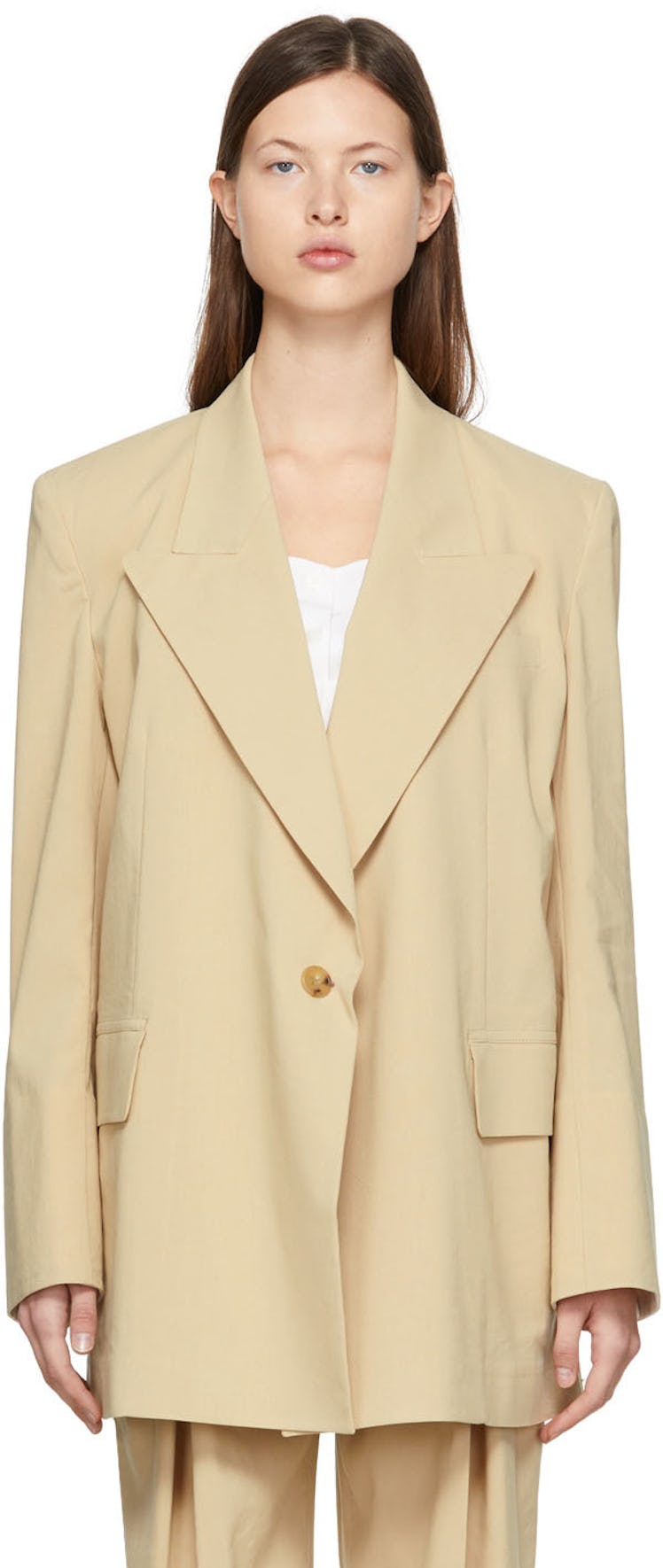 Beige Polyester Blazer: image 1