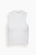 Ribbed Tee Cropped Tank in White: image 1