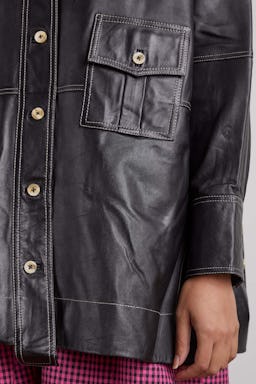 Leather Jacket in Black: additional image