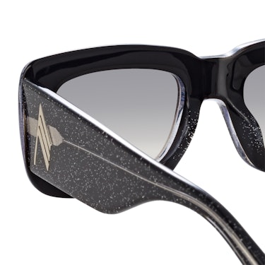 The Attico Marfa Rectangular Sunglasses in Glitter and Blue: additional image