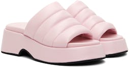 Pink Padded Retro Pool Platform Sandals: additional image