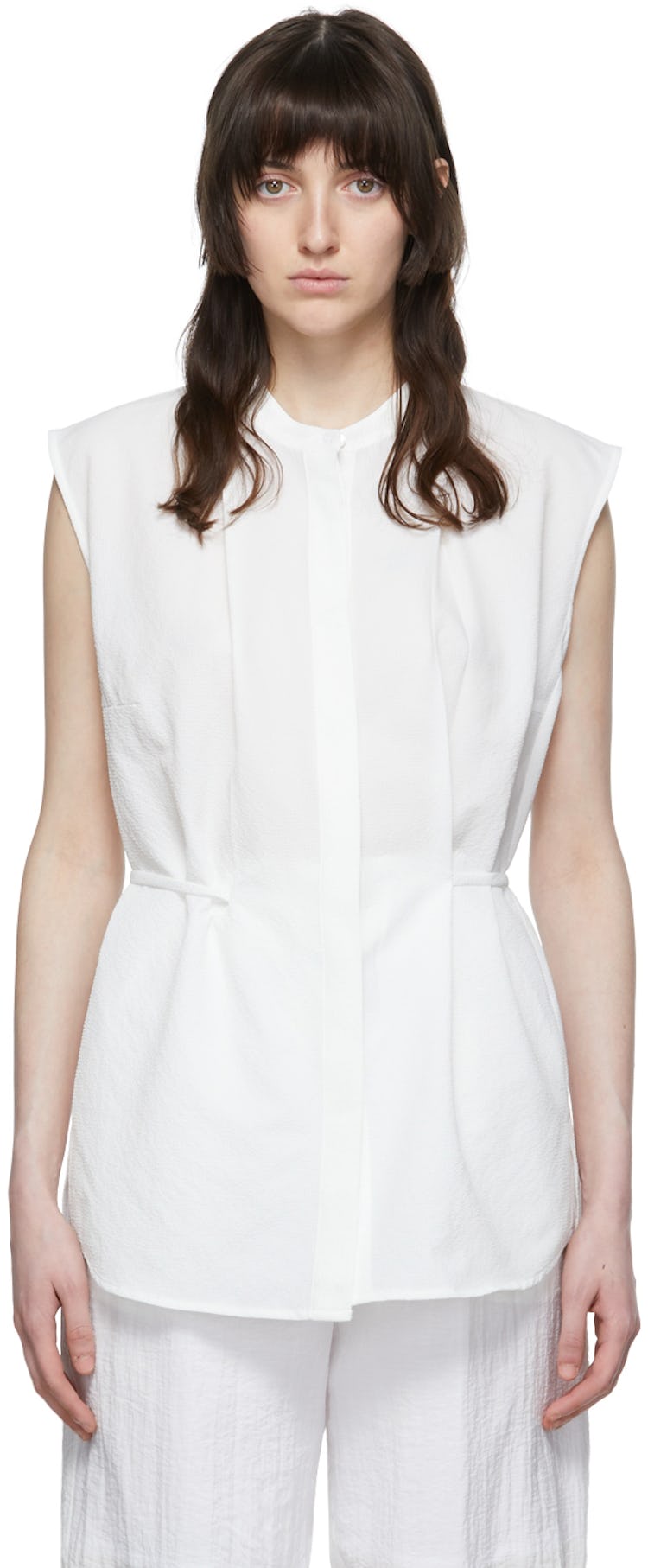 White Polyester Blouse: image 1