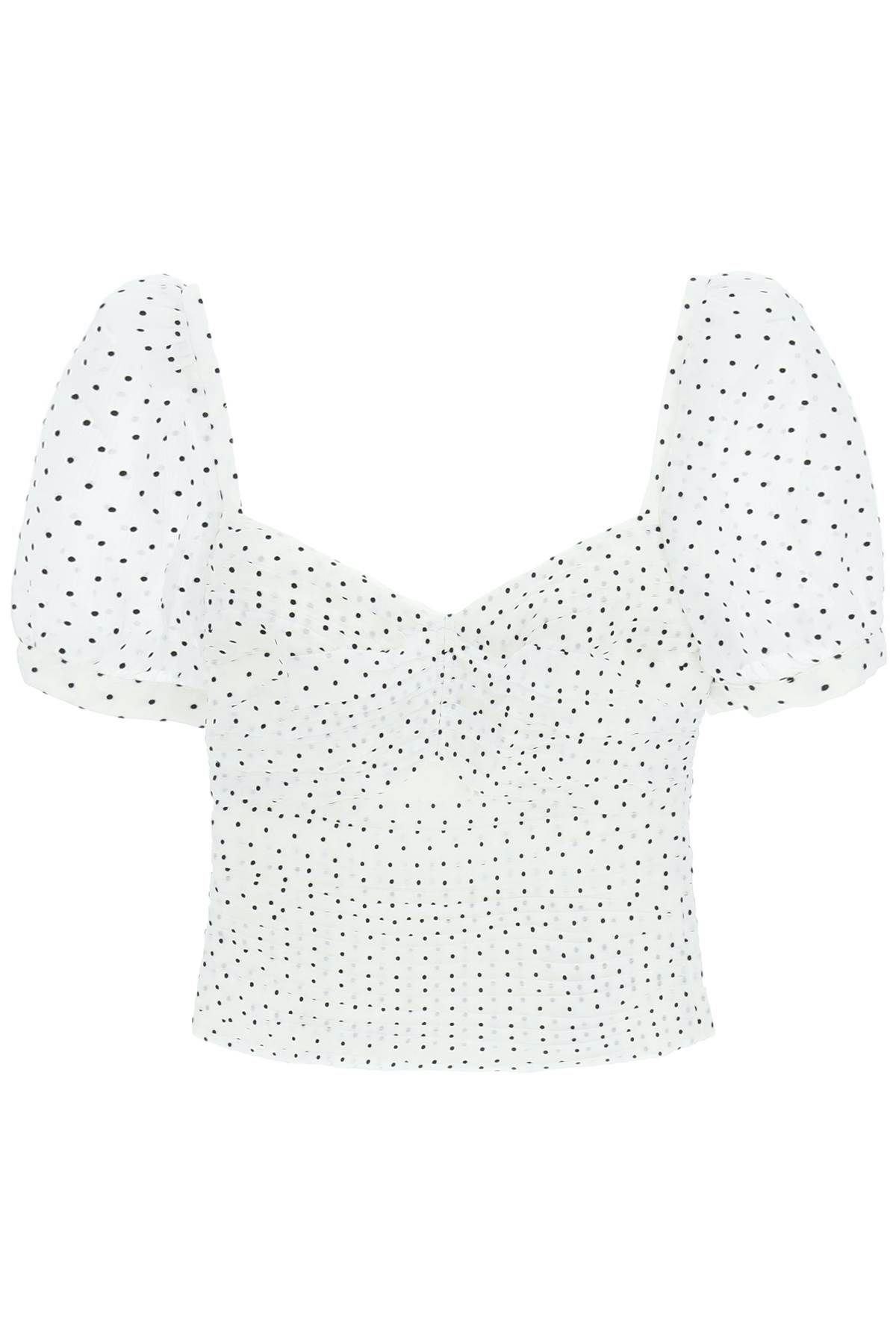Self Portrait Polka Dot Cropped Top: image 1