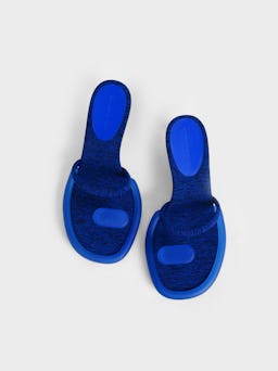 Electra Recycled Polyester Heeled Thong Sandals - Blue: additional image