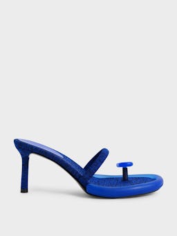 Electra Recycled Polyester Heeled Thong Sandals - Blue: image 1