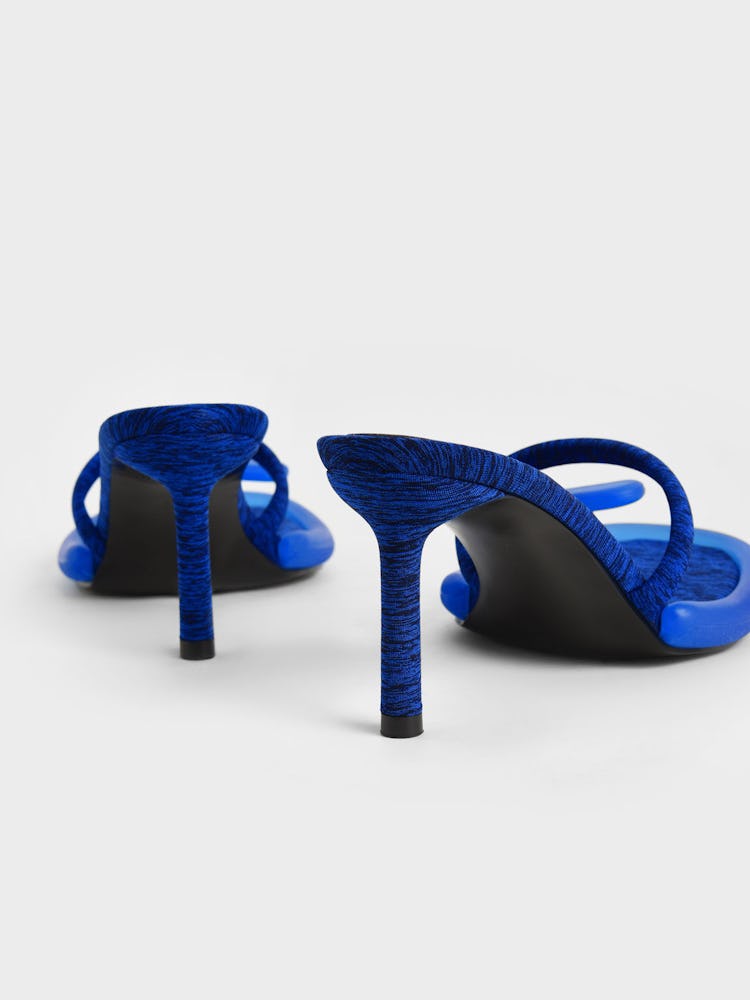 Electra Recycled Polyester Heeled Thong Sandals - Blue: additional image