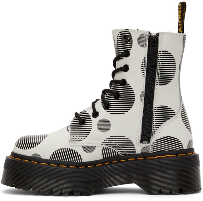 White Polka Dot Jadon Platform Boots: additional image