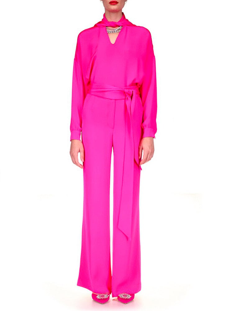 High-Rise Wide-Leg Silk Trousers: additional image