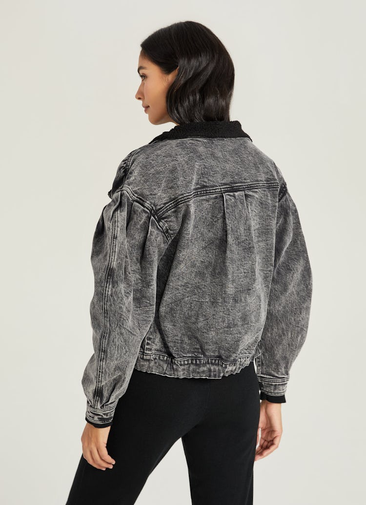 Teddy Denim Moto Jacket: additional image