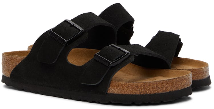 Black Suede Soft Footbed Arizona Sandals: additional image