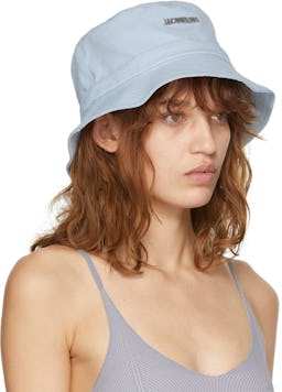 SSENSE Exclusive Blue 'Le Bob Gadjo' Beach Hat: additional image