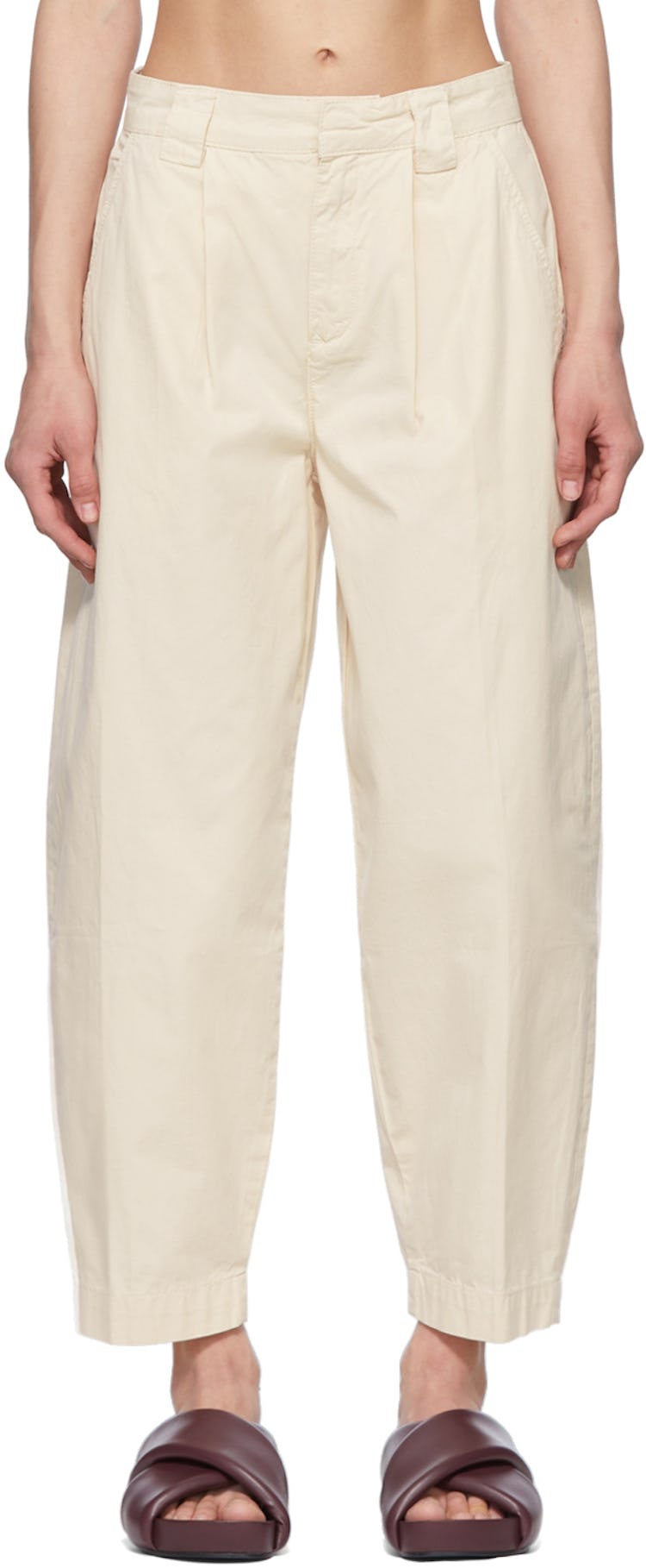 Off-White Cotton Trousers: image 1