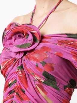 Off the Shoulder Ruched Floral Print Mini Dress: additional image