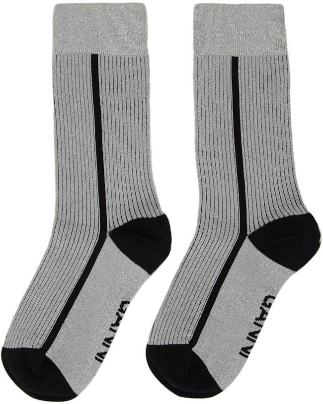 Silver & Black Lurex Socks: image 1