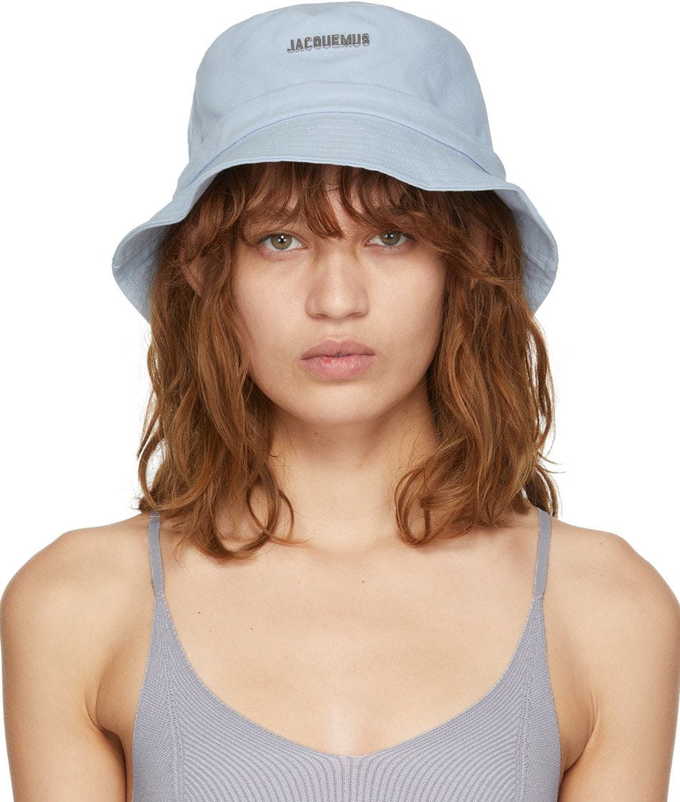 SSENSE Exclusive Blue 'Le Bob Gadjo' Beach Hat: image 1