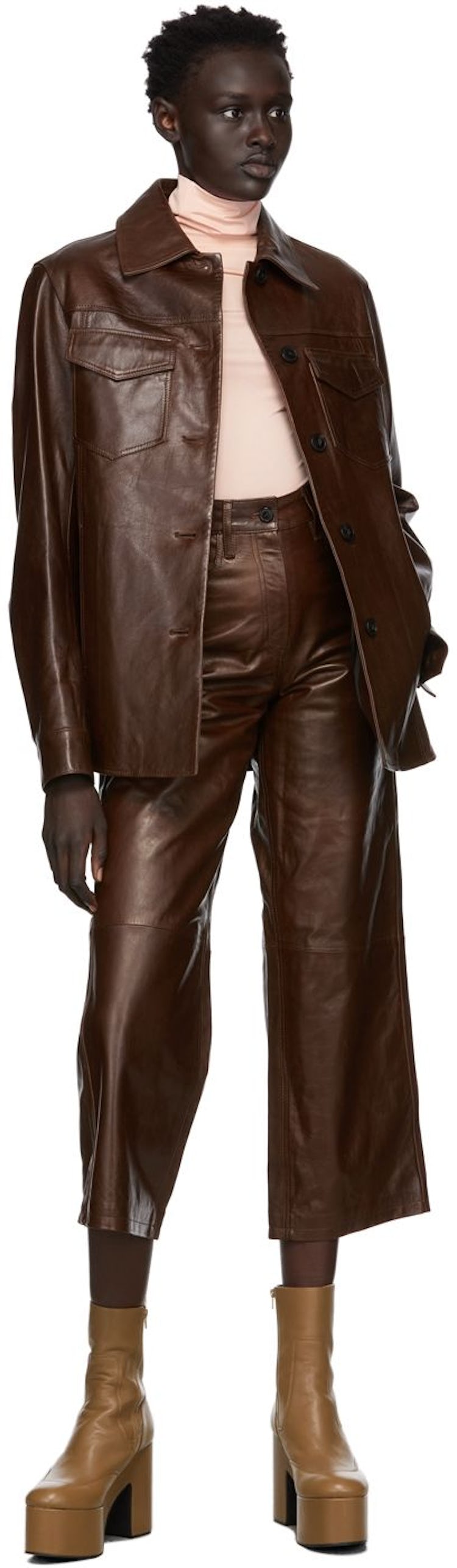 Brown Leather Jacket: image 1