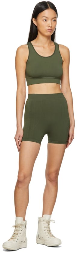 Green Knit Active Shorts: additional image