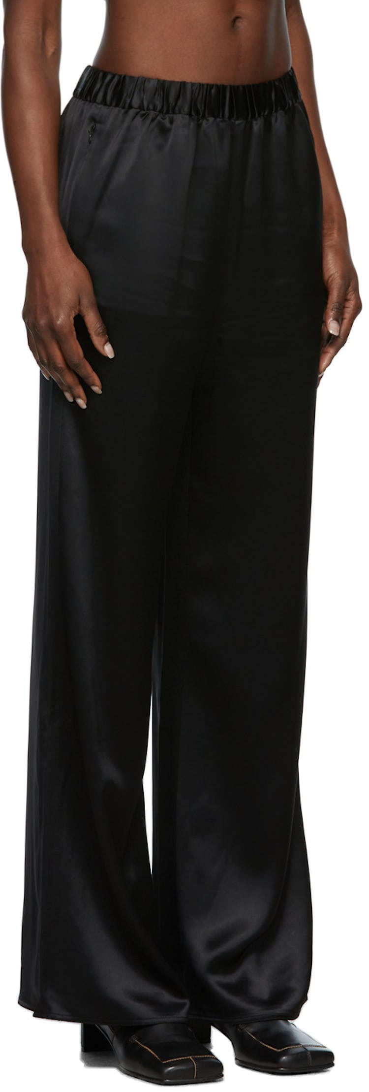 Black Satin PJ Lounge Pants: additional image