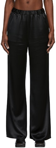 Black Satin PJ Lounge Pants: image 1