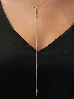 Phoenix - Gold Y Style Bird Beak Necklace: additional image