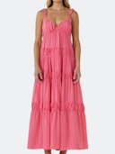 Ruched Layered Sweetheart Maxi Dress: additional image