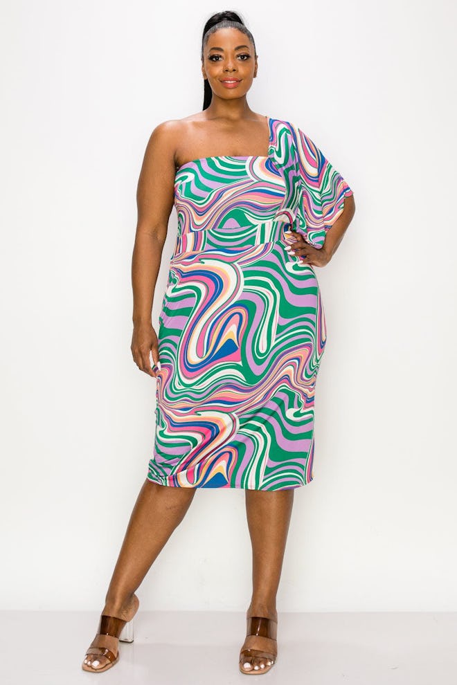 Wanda One Shoulder Midi Dress: image 1