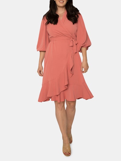 Kylie Ruffle Wrap Midi Dress: image 1