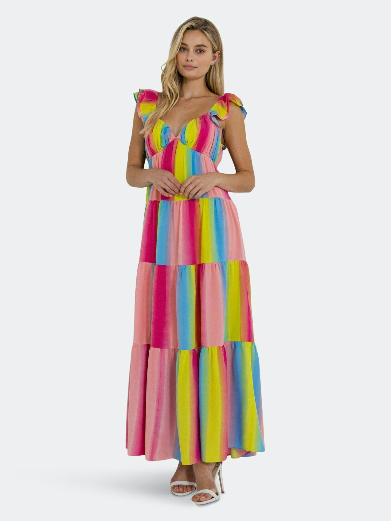 Ombre Stripe Maxi Dress: image 1