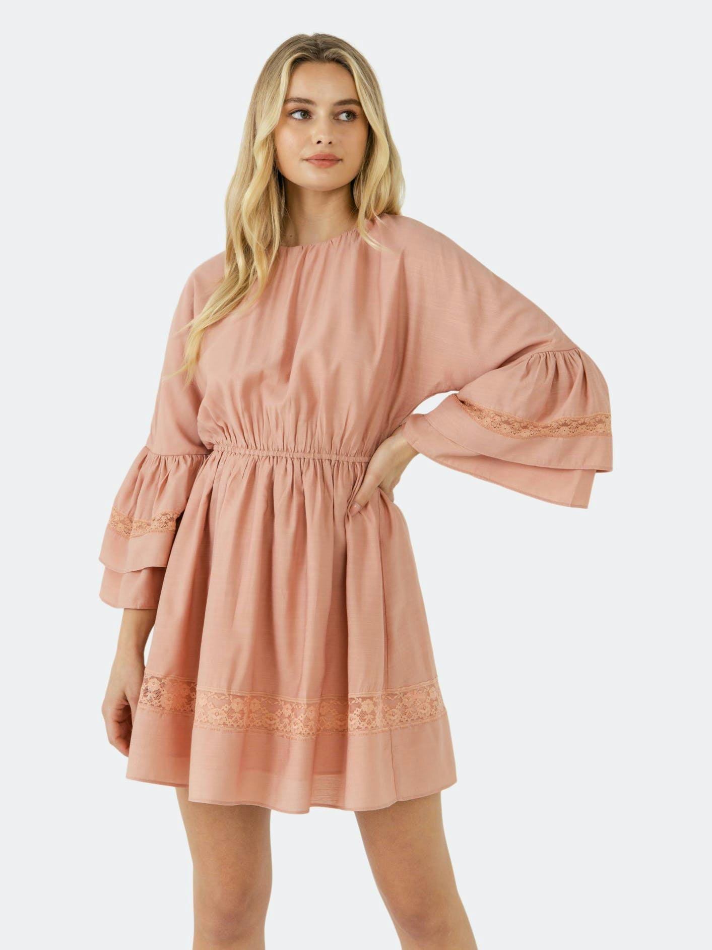 Laced Spg Tie Mini Dress: image 1