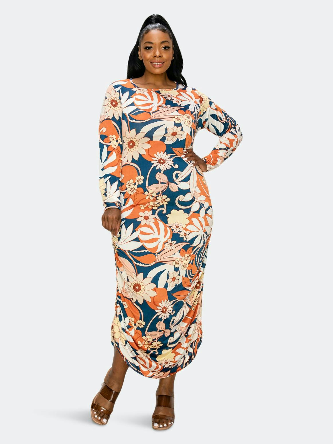 Camila Ruched Maxi Dress: image 1