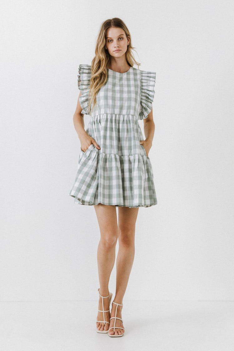 Gingham Mini Dress: image 1