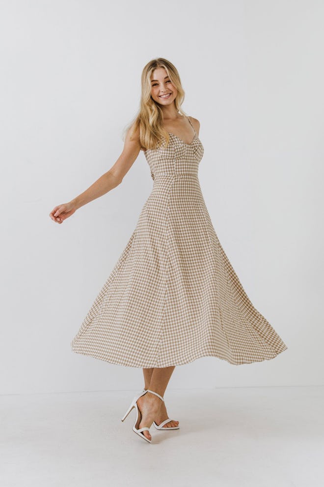 Gingham Coreset Maxi Dress: image 1