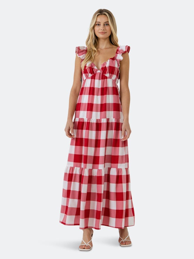 Gingham Maxi Dress: image 1