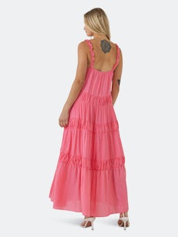 Ruched Layered Sweetheart Maxi Dress: additional image