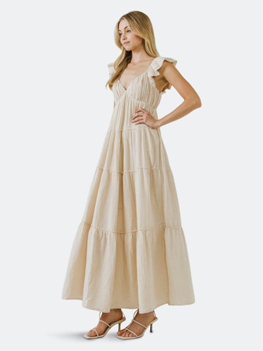 Maxi Sweetheart With Raw Edge Details: image 1