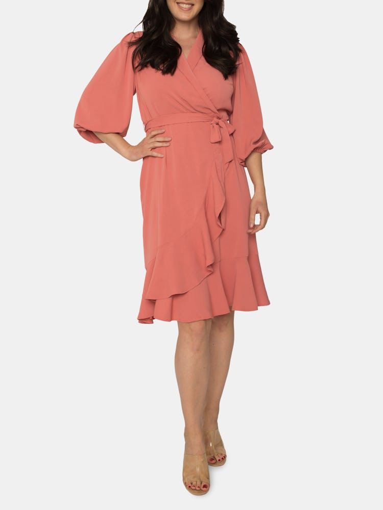 Kylie Ruffle Wrap Midi Dress: additional image